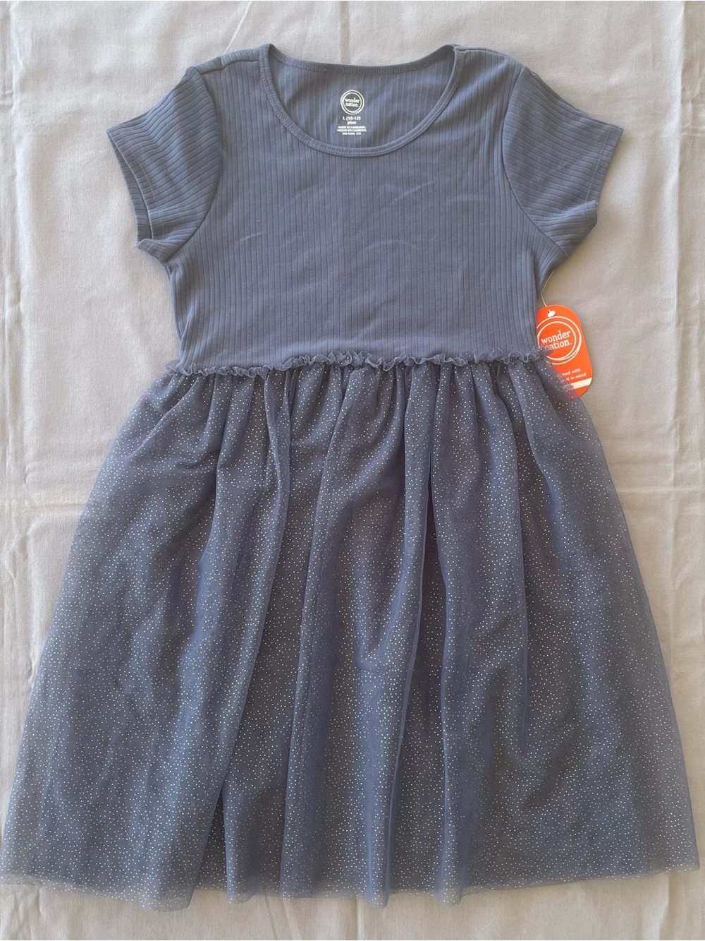 Wonder Nation Girls Short Sleeve Tutu Dress Size Large 10/12 Plus New w/ Defect